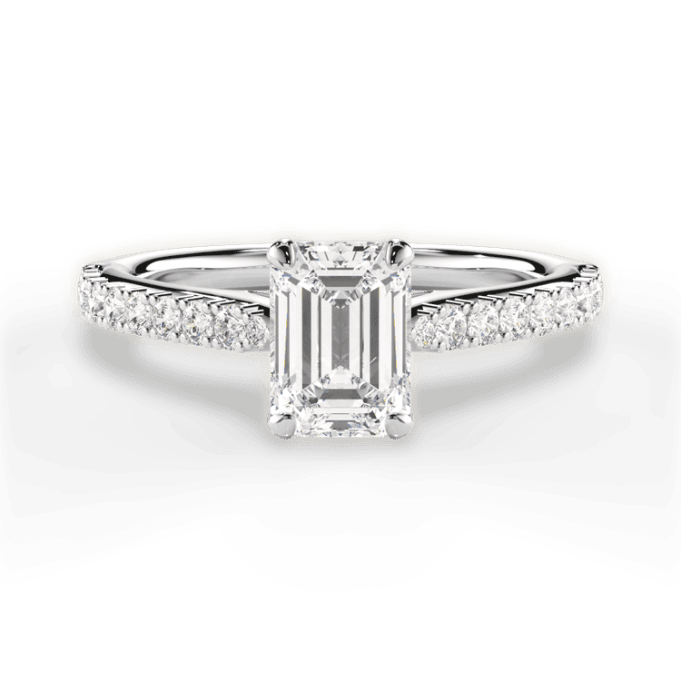14kt White Gold/18kt White Gold/Platinum/emerald/top sku 1ECZ2498