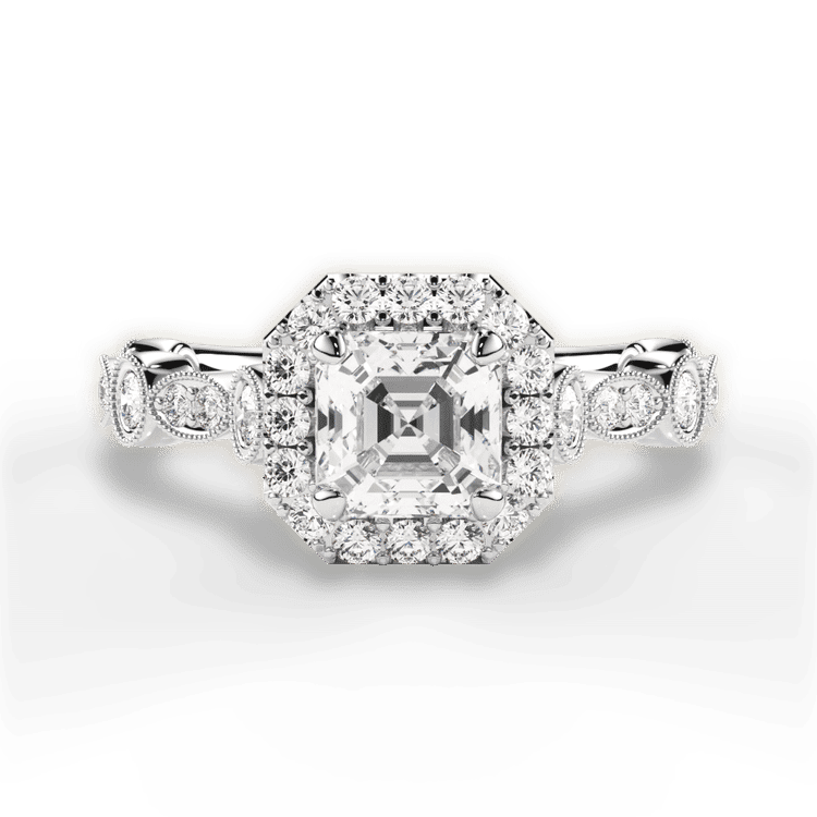 14kt White Gold/18kt White Gold/Platinum/asscher/top sku 1ASZ4742