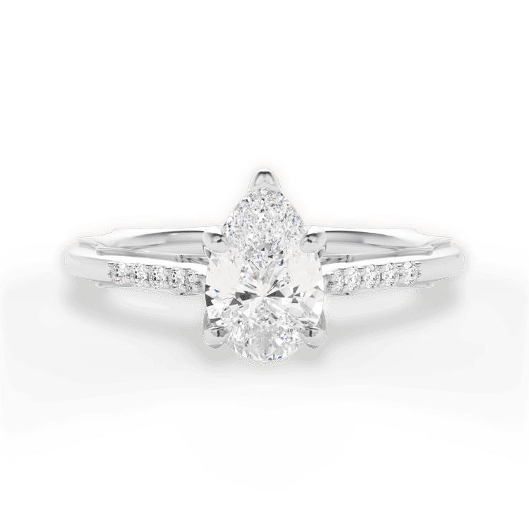 14kt White Gold/18kt White Gold/Platinum/pear/top sku 1PZ2841