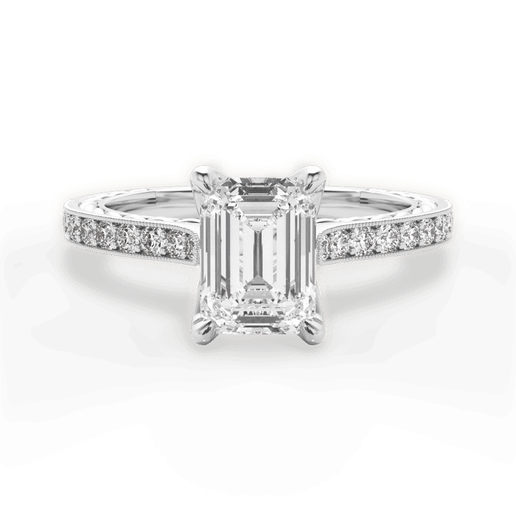 14kt White Gold/18kt White Gold/Platinum/emerald/top sku 1ECZ2861