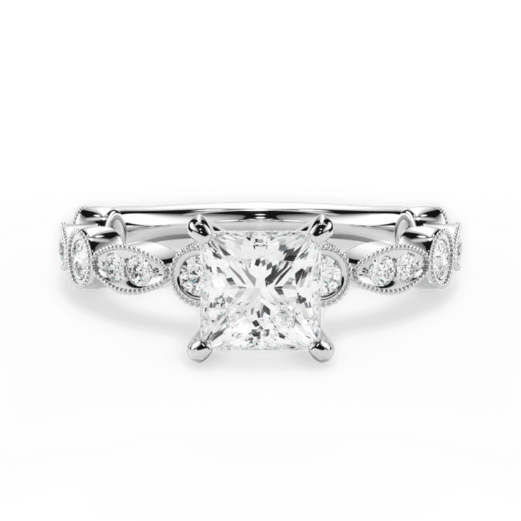 14kt White Gold/18kt White Gold/Platinum/princess/top sku 1PCZ4718