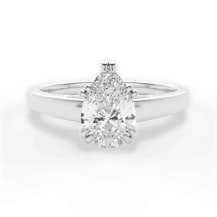 14kt White Gold/18kt White Gold/Platinum/pear/top sku 1PZ7232