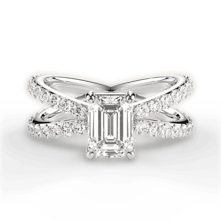 14kt White Gold/18kt White Gold/Platinum/emerald/top sku 1ECZ1348