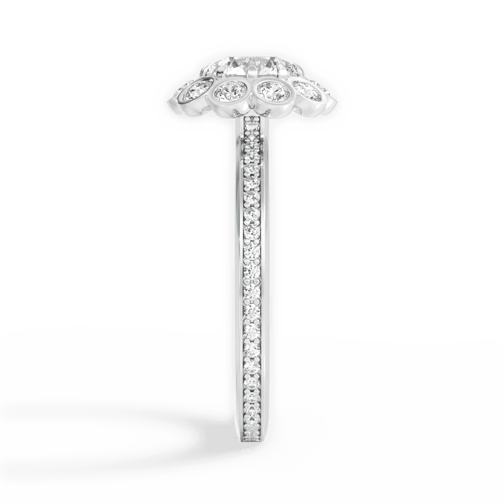 14kt White Gold/18kt White Gold/Platinum/round/perspective
