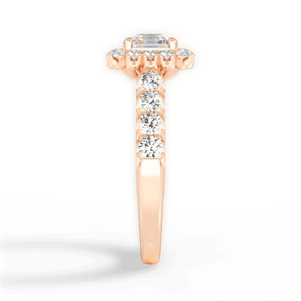14kt Rose Gold/18kt Rose Gold/asscher/perspective