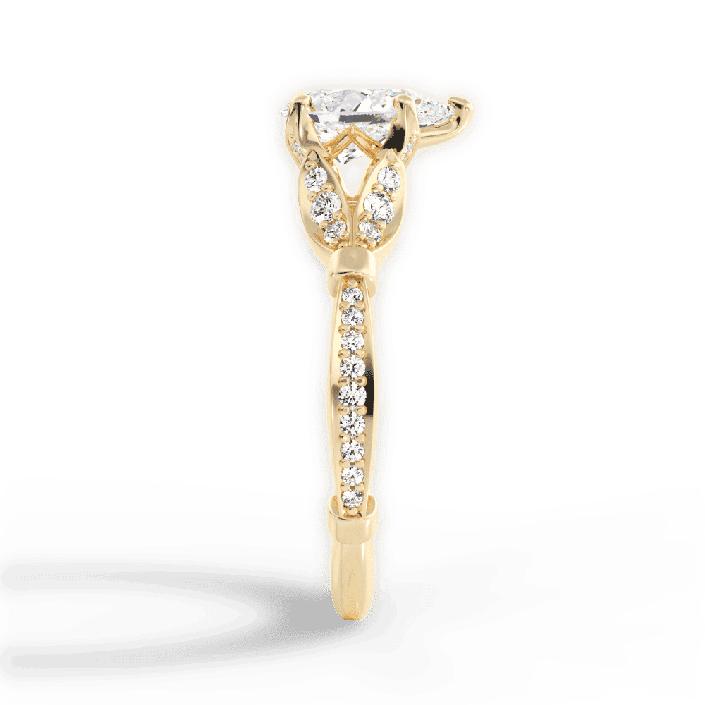 14kt Yellow Gold/18kt Yellow Gold/pear/perspective