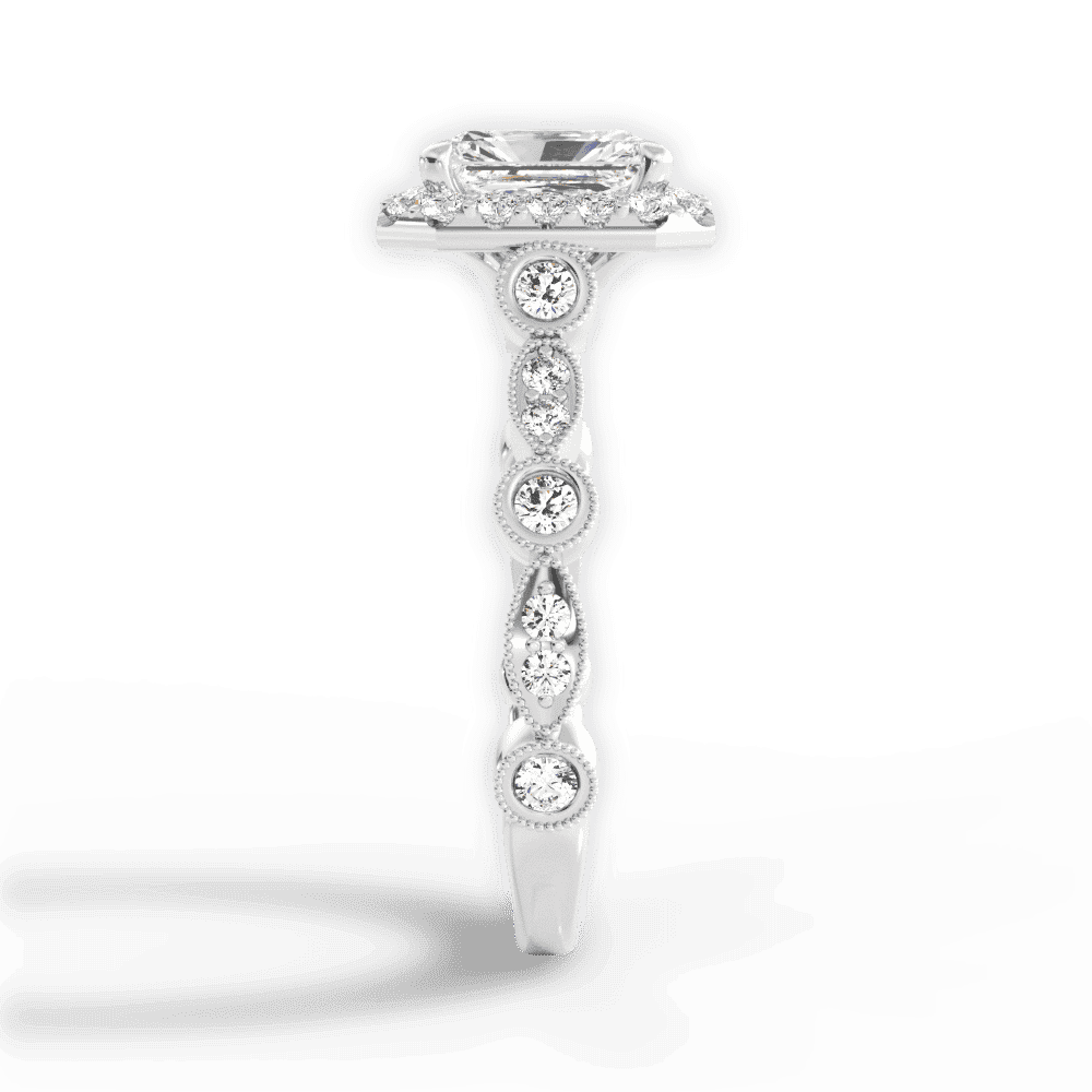 14kt White Gold/18kt White Gold/Platinum/radiant/perspective