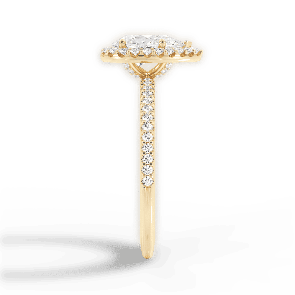 14kt Yellow Gold/18kt Yellow Gold/pear/perspective