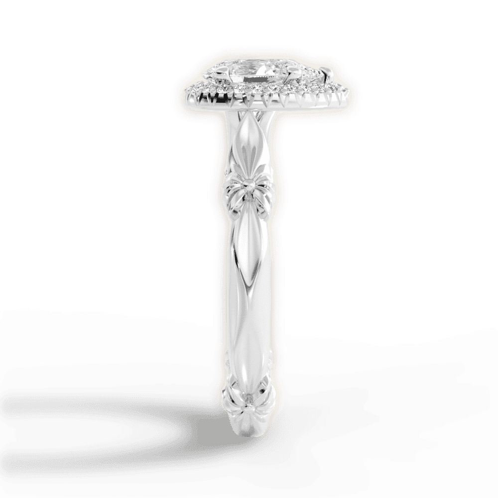 14kt White Gold/18kt White Gold/Platinum/pear/perspective