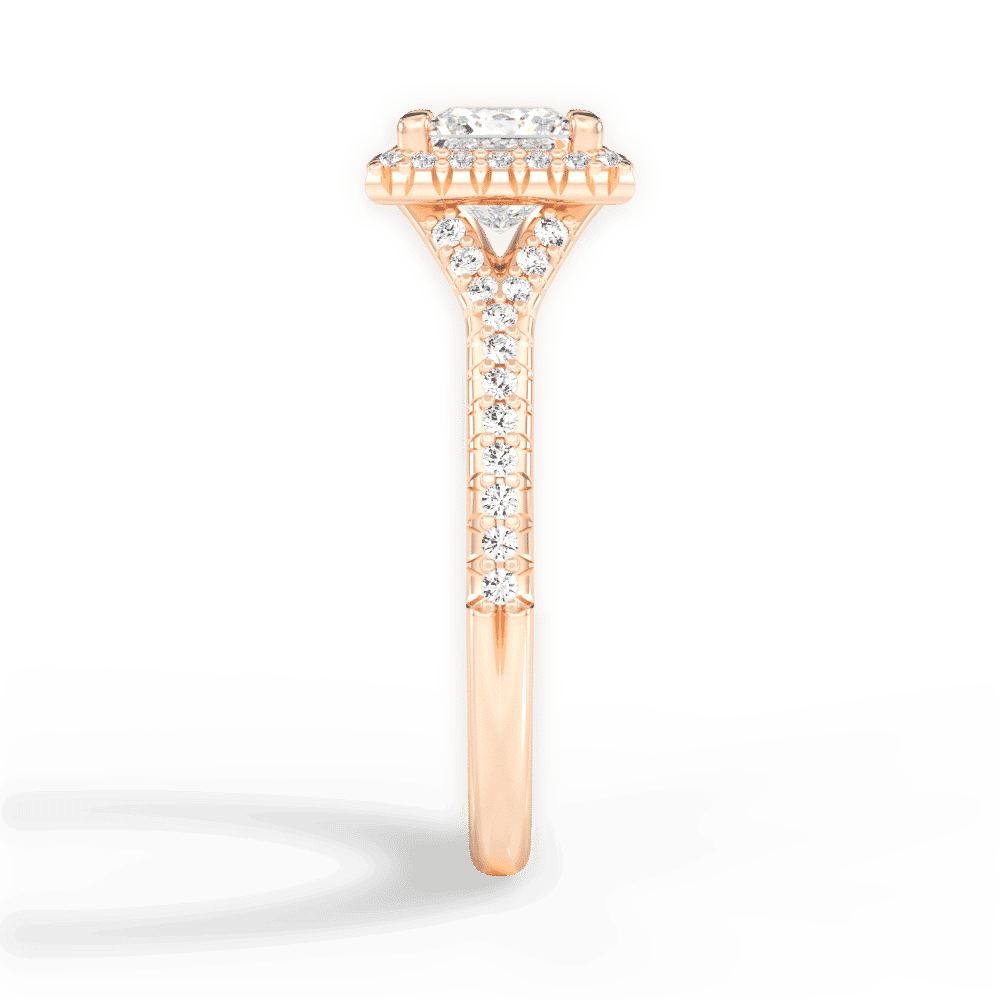 14kt Rose Gold/18kt Rose Gold/princess/perspective
