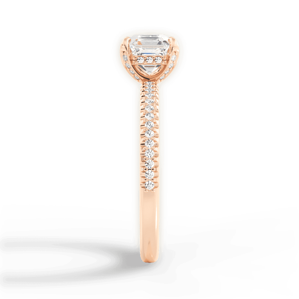 14kt Rose Gold/18kt Rose Gold/asscher/perspective