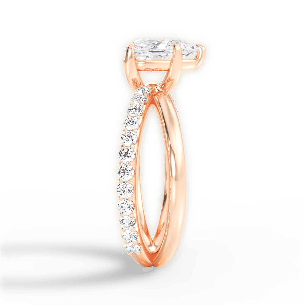 14kt Rose Gold/18kt Rose Gold/pear/perspective