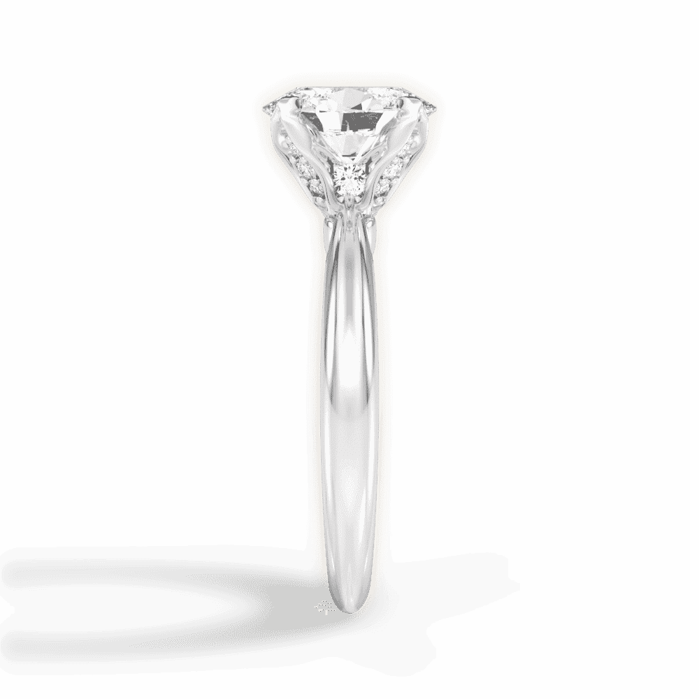 14kt White Gold/18kt White Gold/Platinum/oval/perspective
