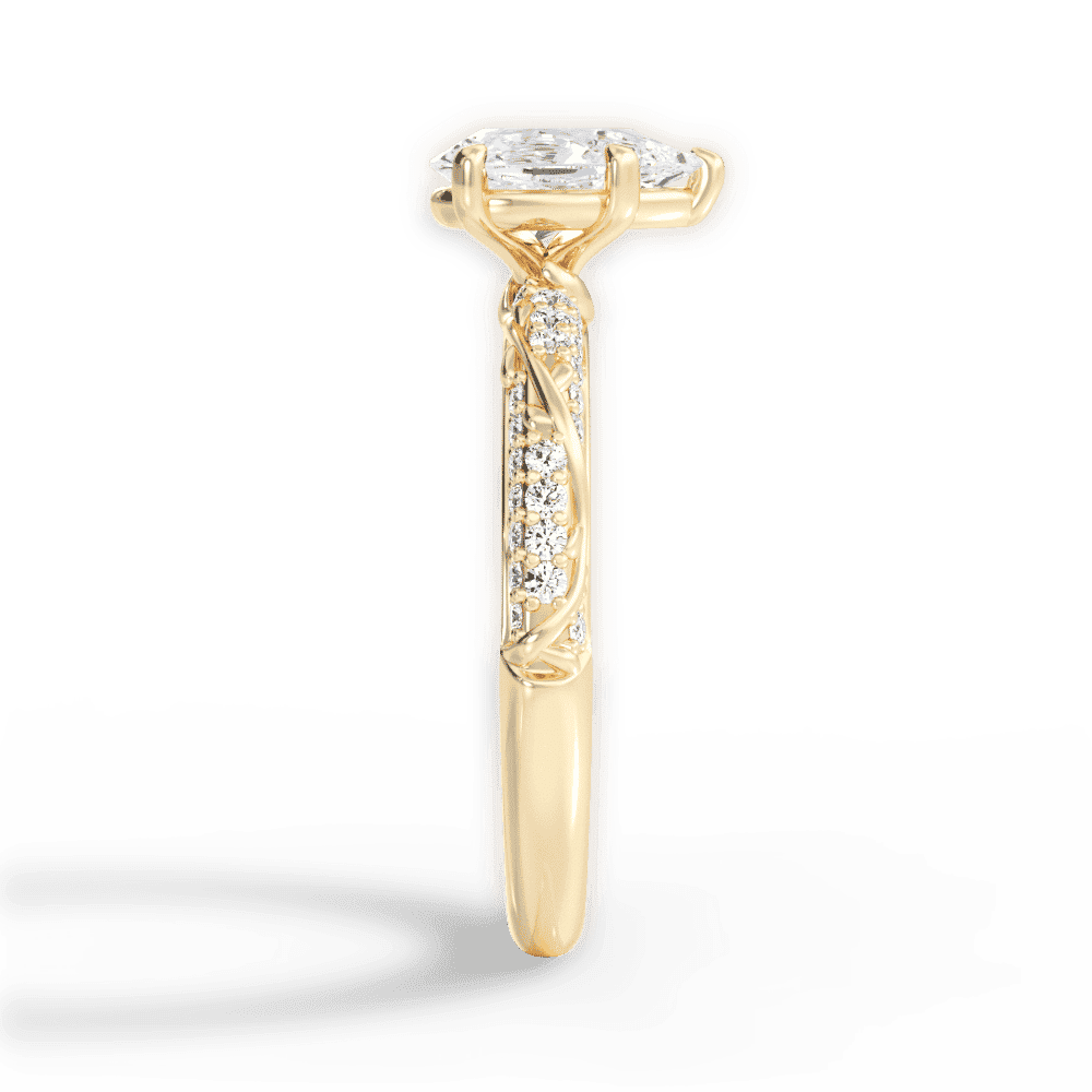 14kt Yellow Gold/18kt Yellow Gold/pear/perspective