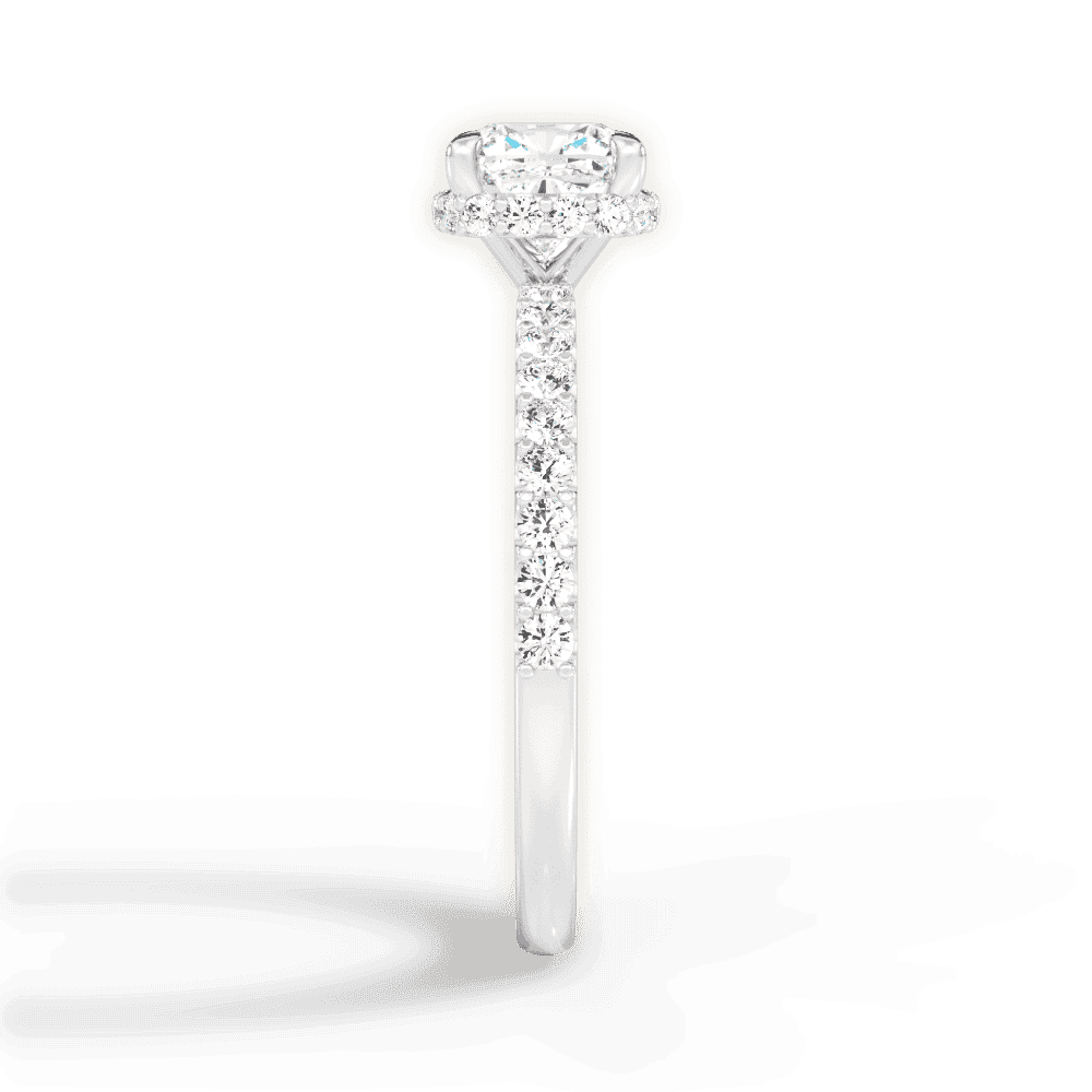 14kt White Gold/18kt White Gold/Platinum/cushion/perspective