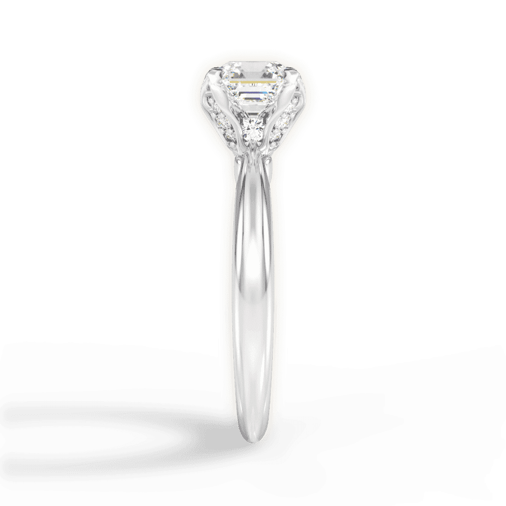 14kt White Gold/18kt White Gold/Platinum/asscher/perspective