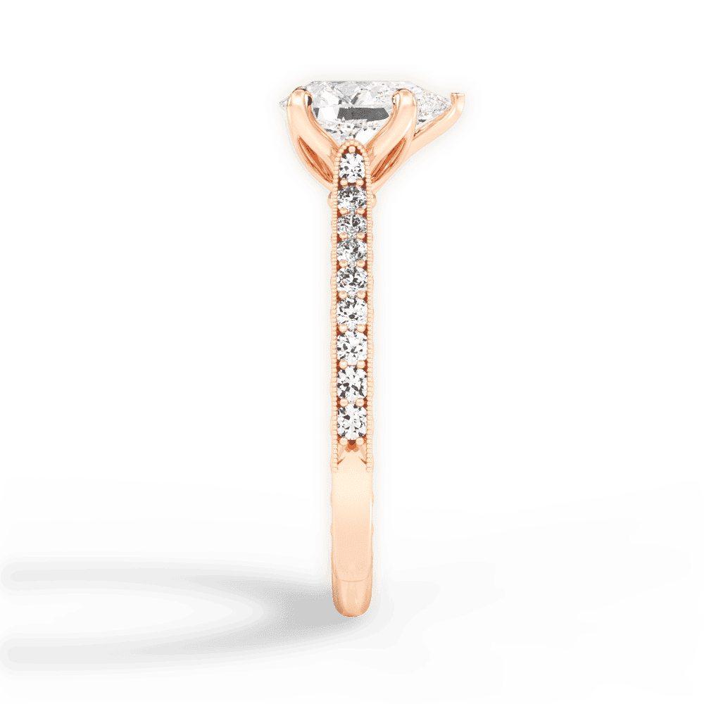 14kt Rose Gold/18kt Rose Gold/pear/perspective