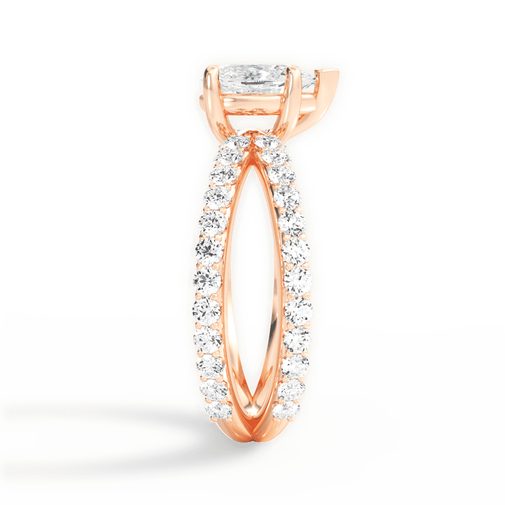 14kt Rose Gold/18kt Rose Gold/pear/perspective