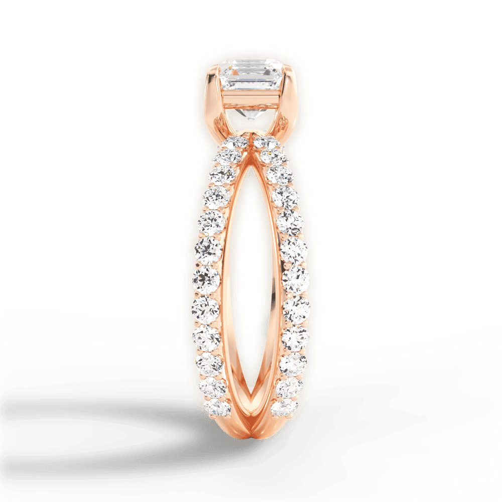 14kt Rose Gold/18kt Rose Gold/asscher/perspective