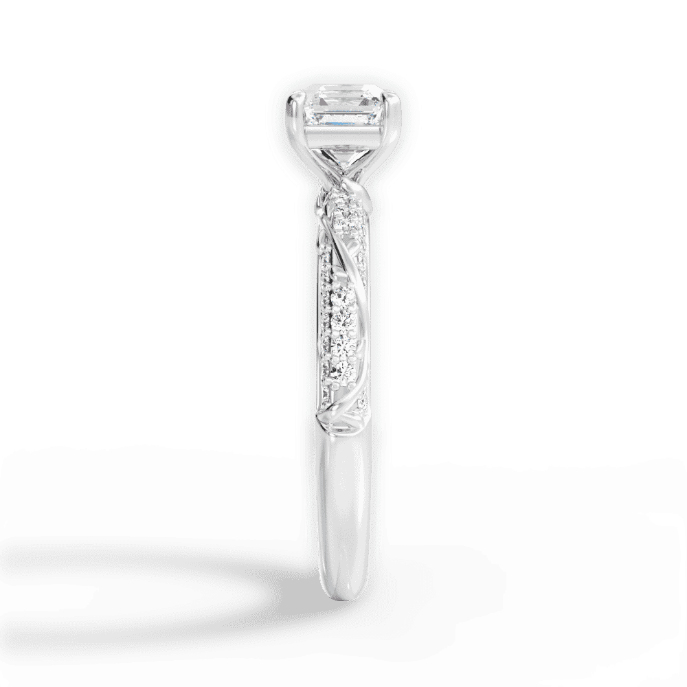 14kt White Gold/18kt White Gold/Platinum/asscher/perspective