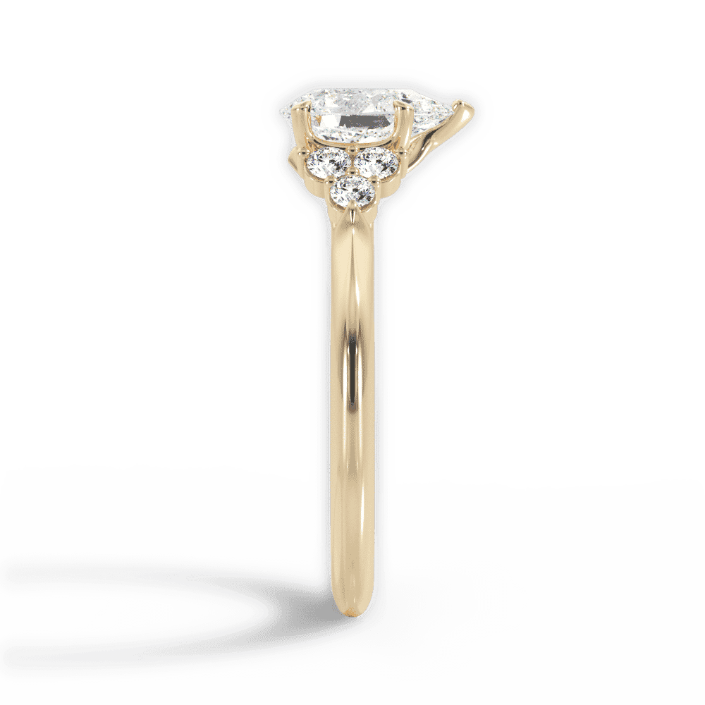 14kt Yellow Gold/18kt Yellow Gold/pear/perspective