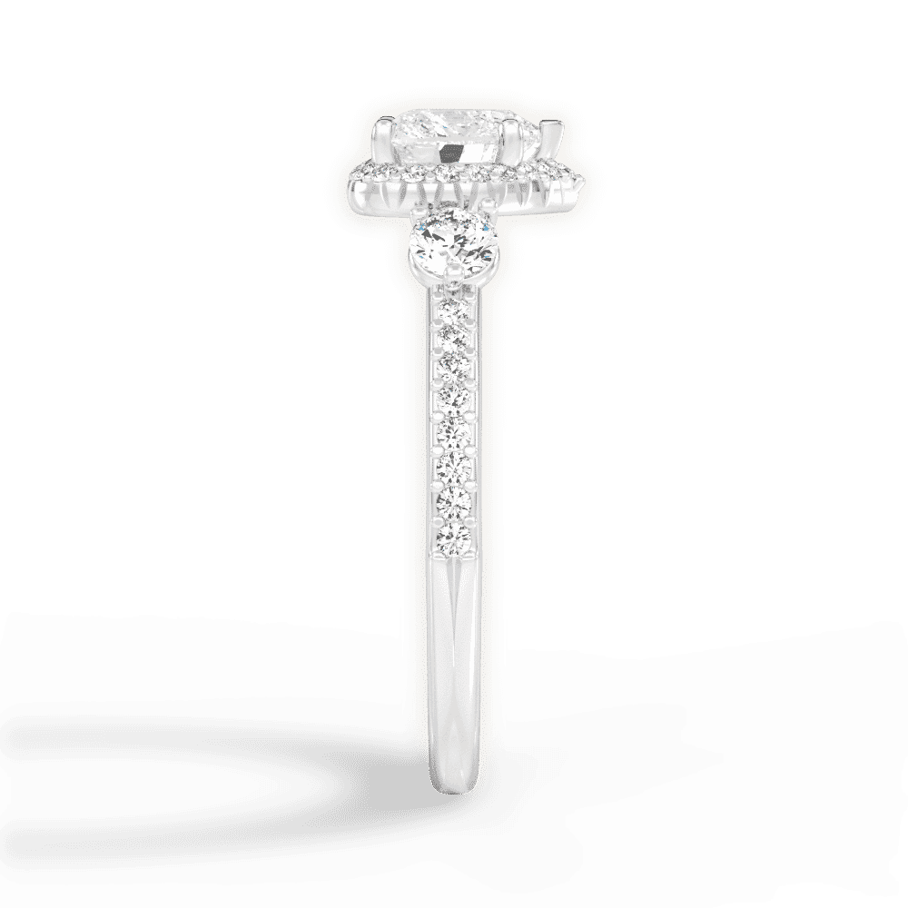 14kt White Gold/18kt White Gold/Platinum/heart/perspective