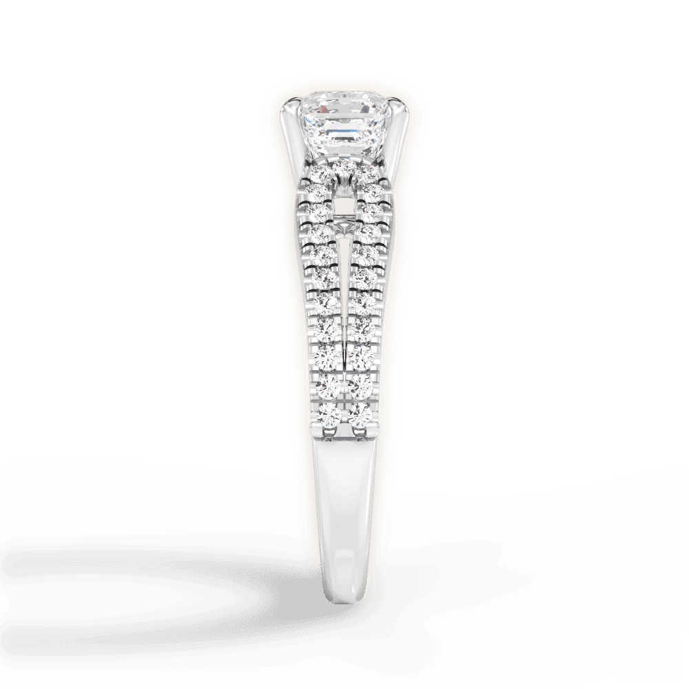 14kt White Gold/18kt White Gold/Platinum/asscher/perspective