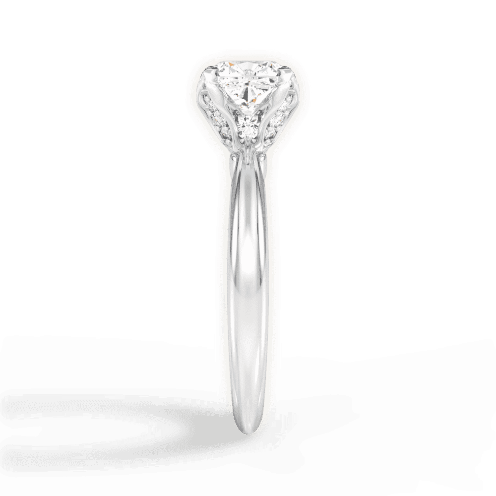 14kt White Gold/18kt White Gold/Platinum/cushion/perspective