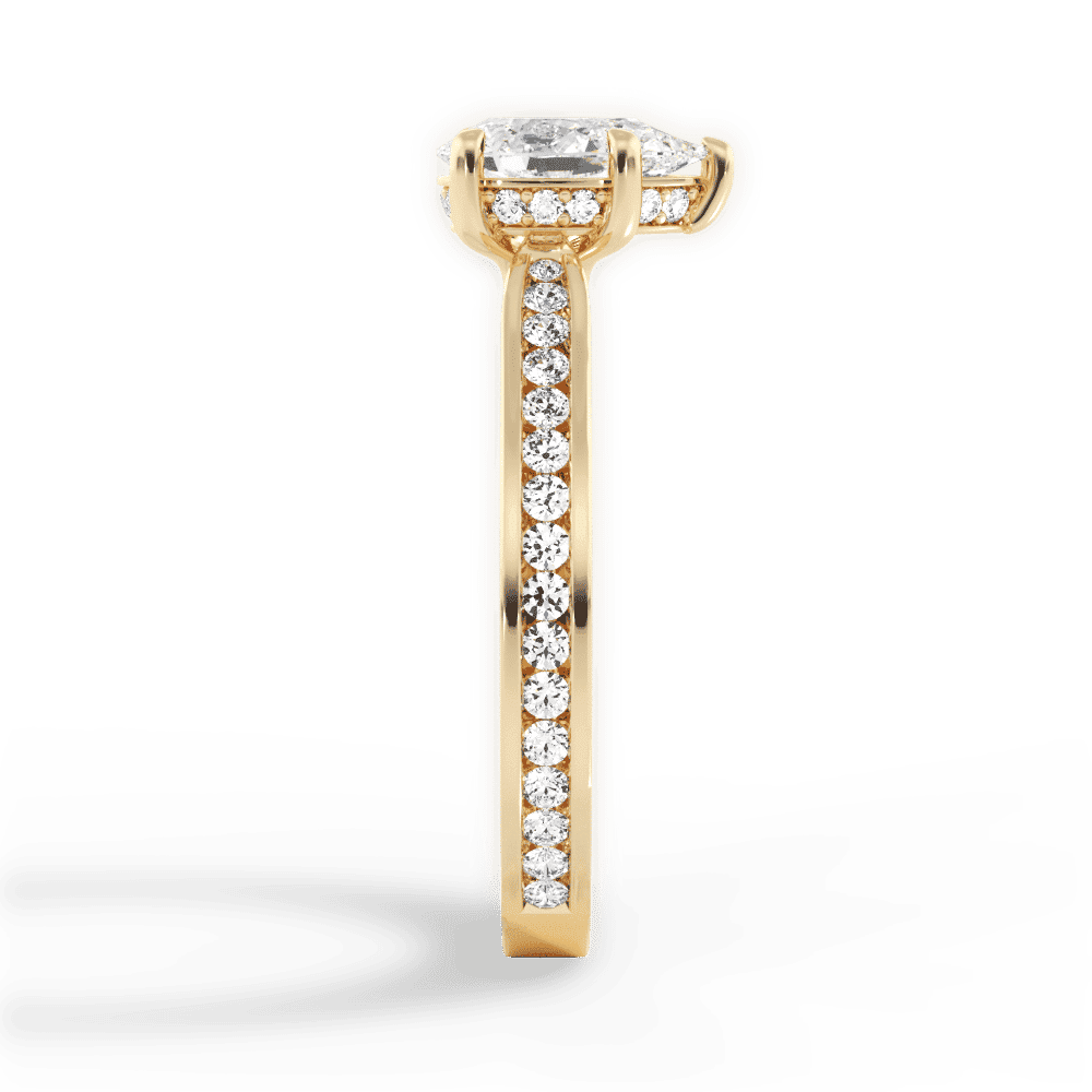 14kt Yellow Gold/18kt Yellow Gold/pear/perspective