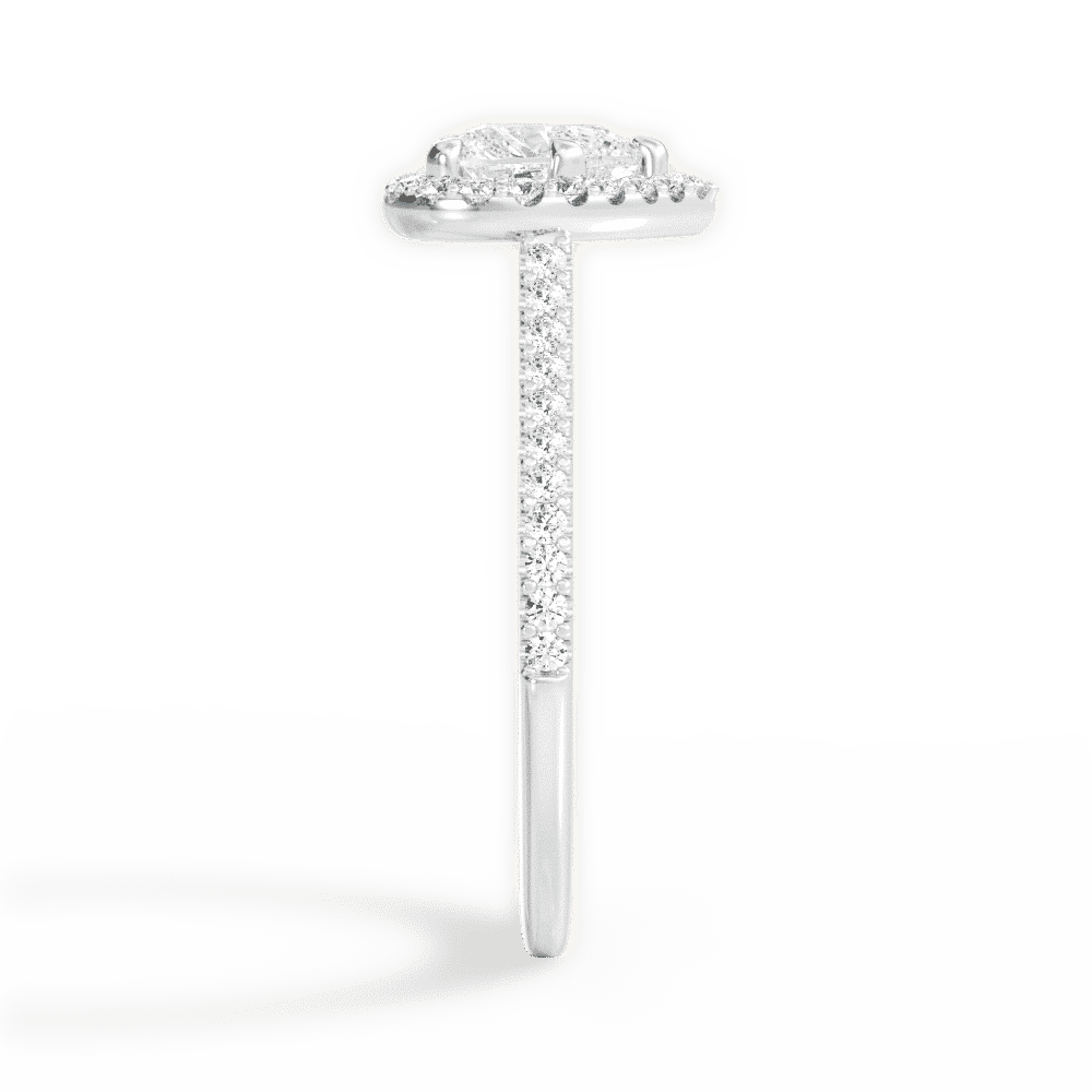 14kt White Gold/18kt White Gold/Platinum/heart/perspective