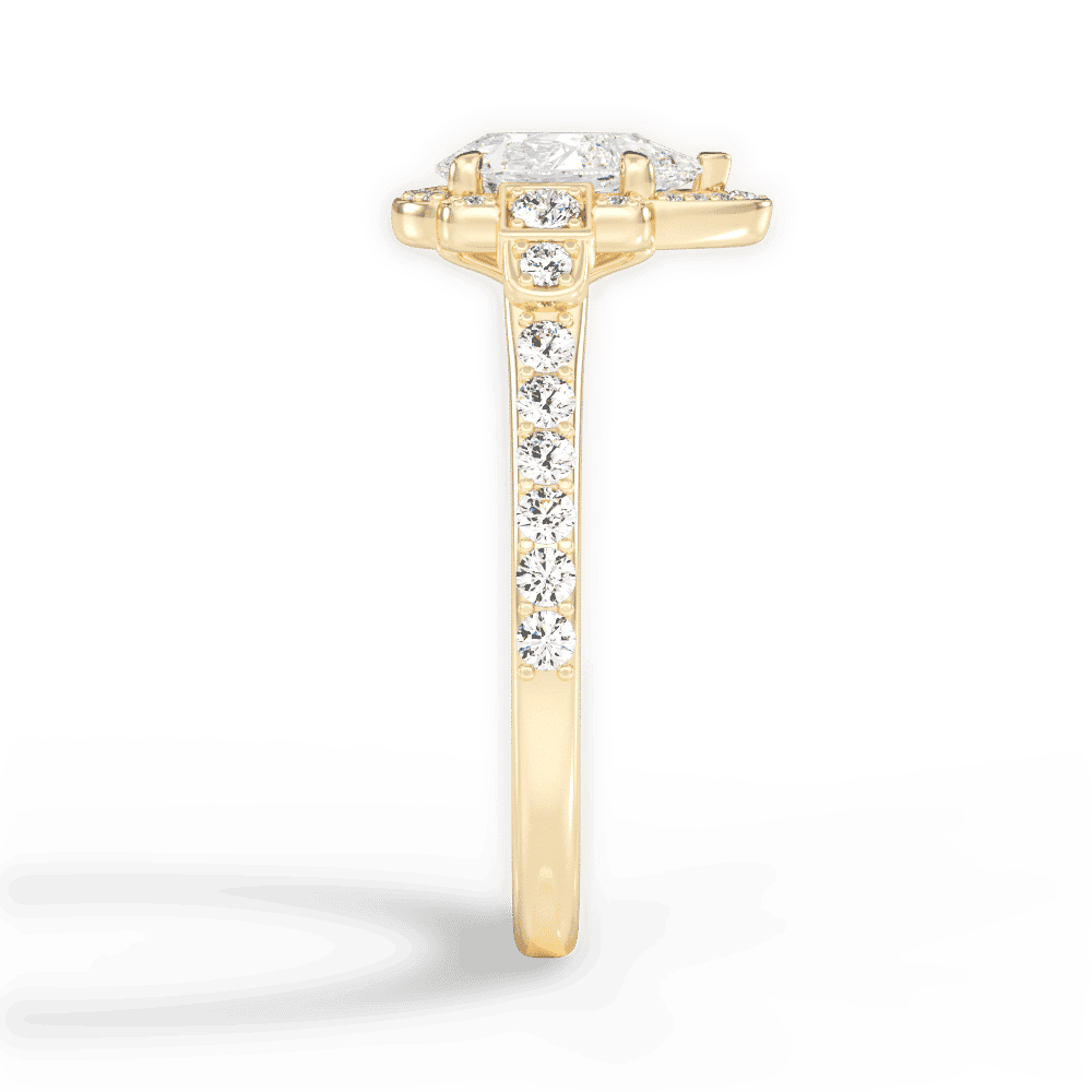 14kt Yellow Gold/18kt Yellow Gold/pear/perspective