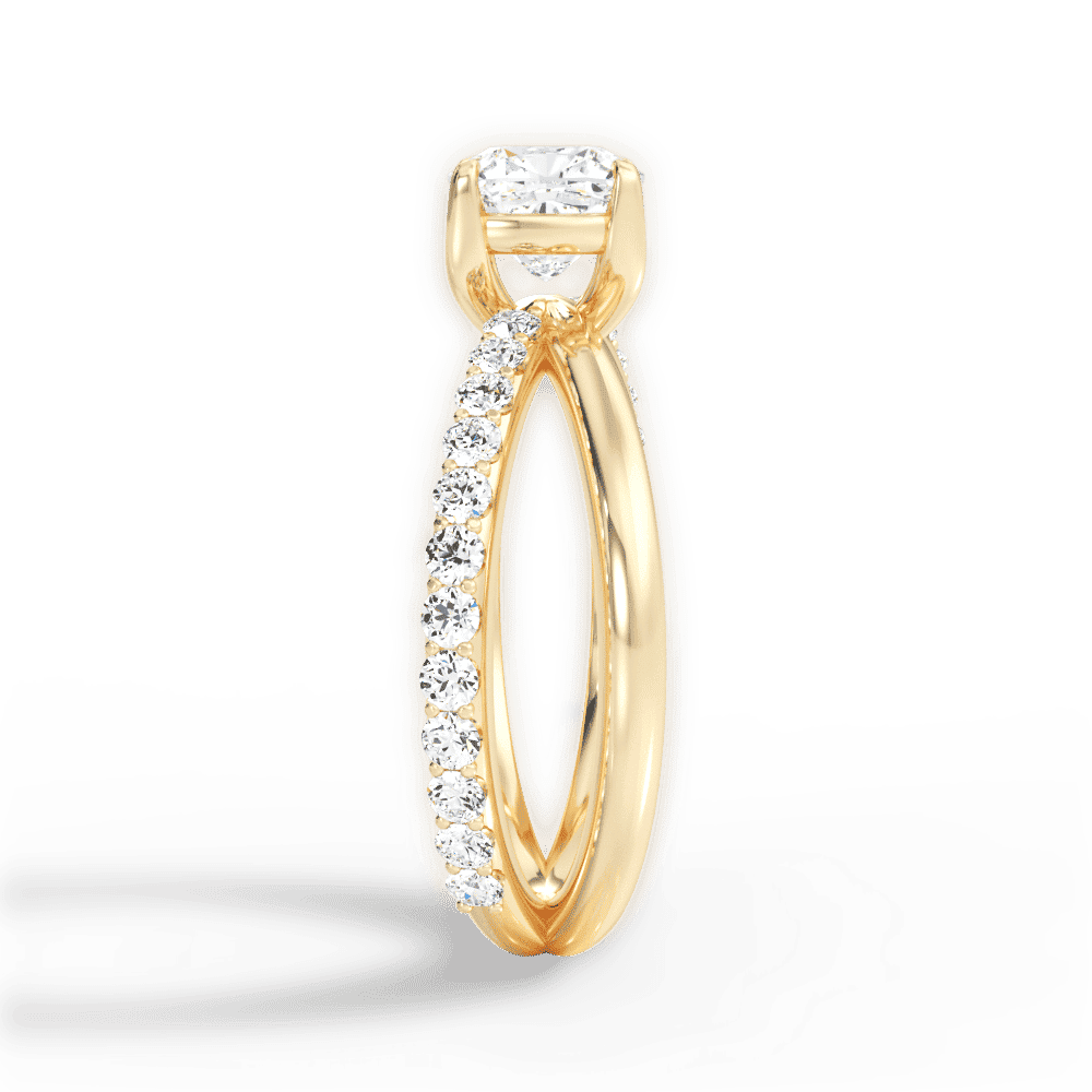 14kt Yellow Gold/18kt Yellow Gold/cushion/perspective