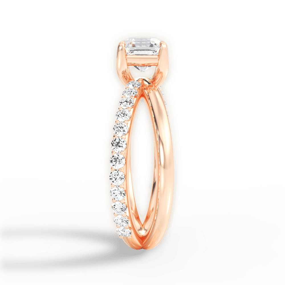 14kt Rose Gold/18kt Rose Gold/asscher/perspective