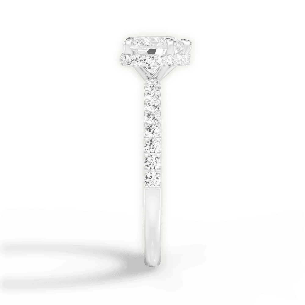 14kt White Gold/18kt White Gold/Platinum/heart/perspective