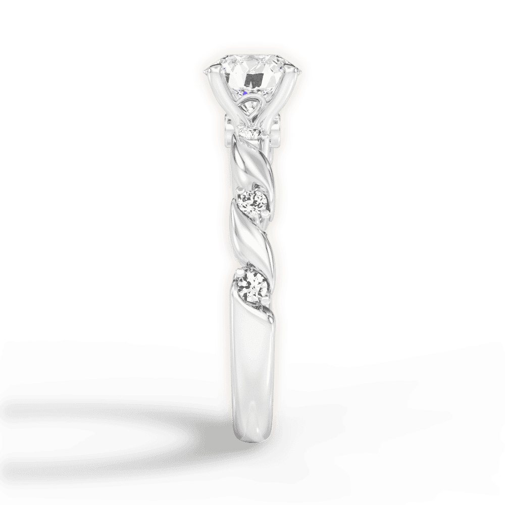 14kt White Gold/18kt White Gold/Platinum/round/perspective