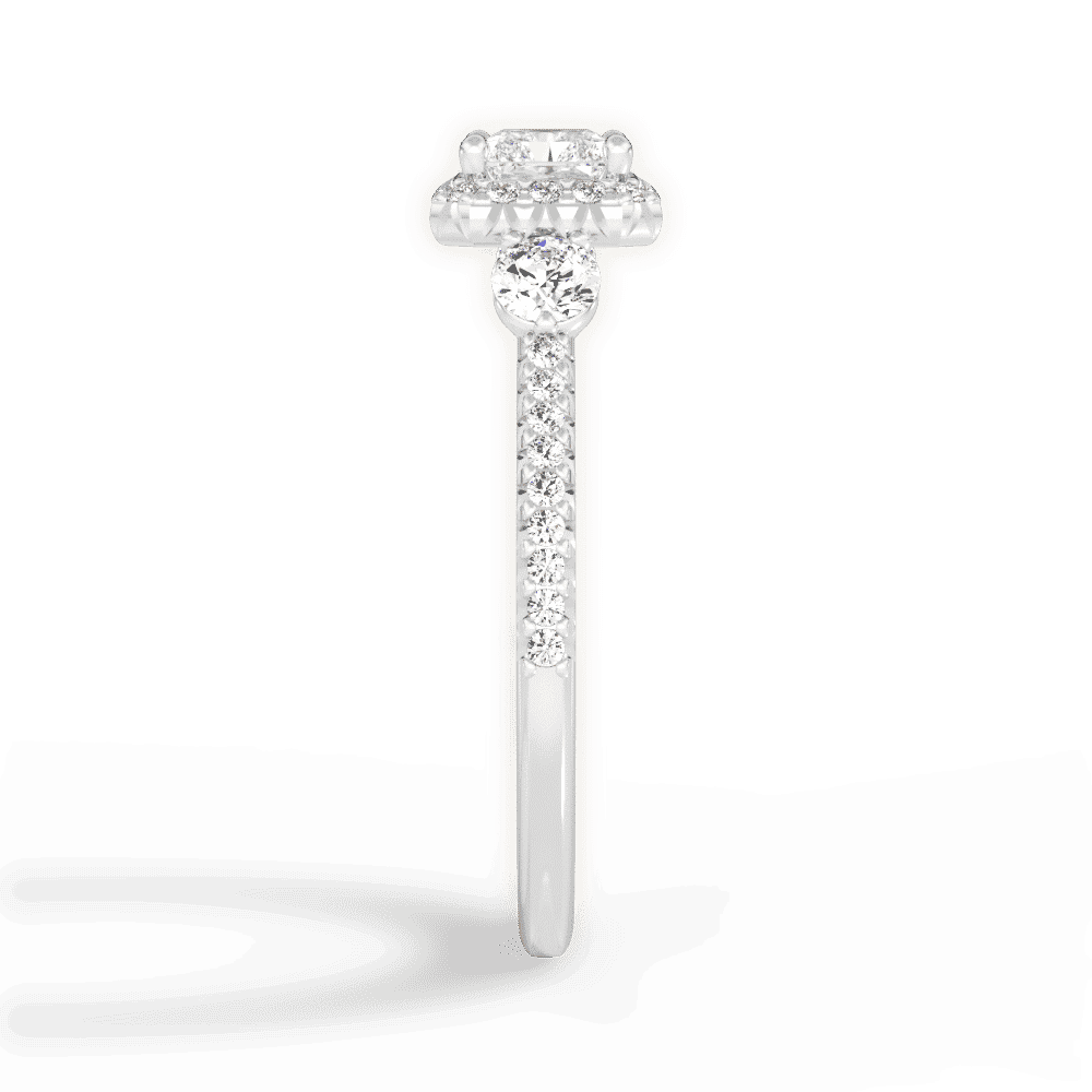 14kt White Gold/18kt White Gold/Platinum/radiant/perspective