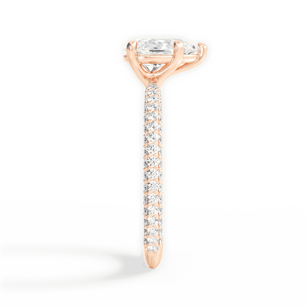 14kt Rose Gold/18kt Rose Gold/pear/perspective