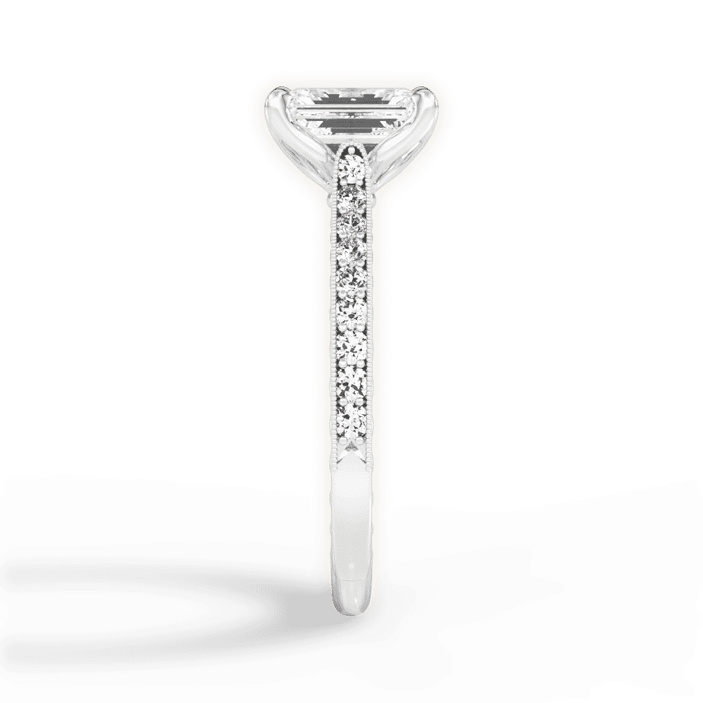 14kt White Gold/18kt White Gold/Platinum/emerald/perspective