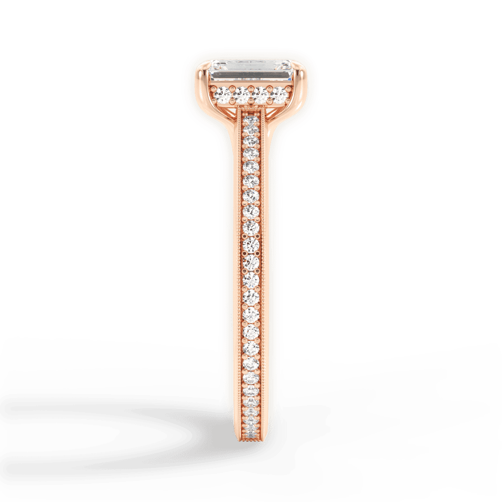 14kt Rose Gold/18kt Rose Gold/emerald/perspective