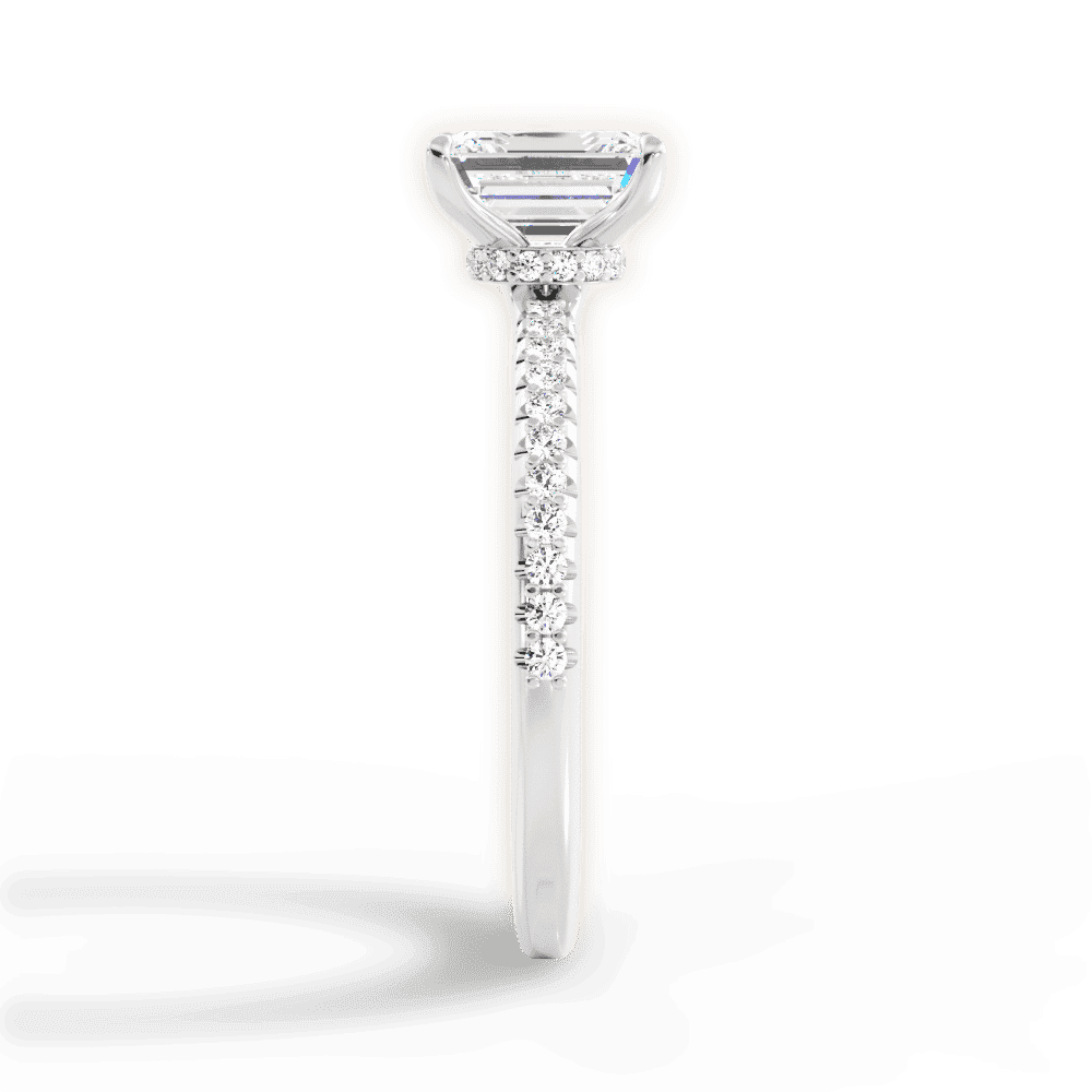 14kt White Gold/18kt White Gold/Platinum/emerald/perspective