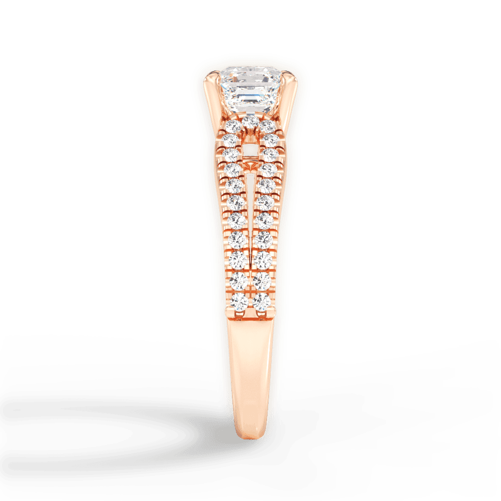 14kt Rose Gold/18kt Rose Gold/asscher/perspective