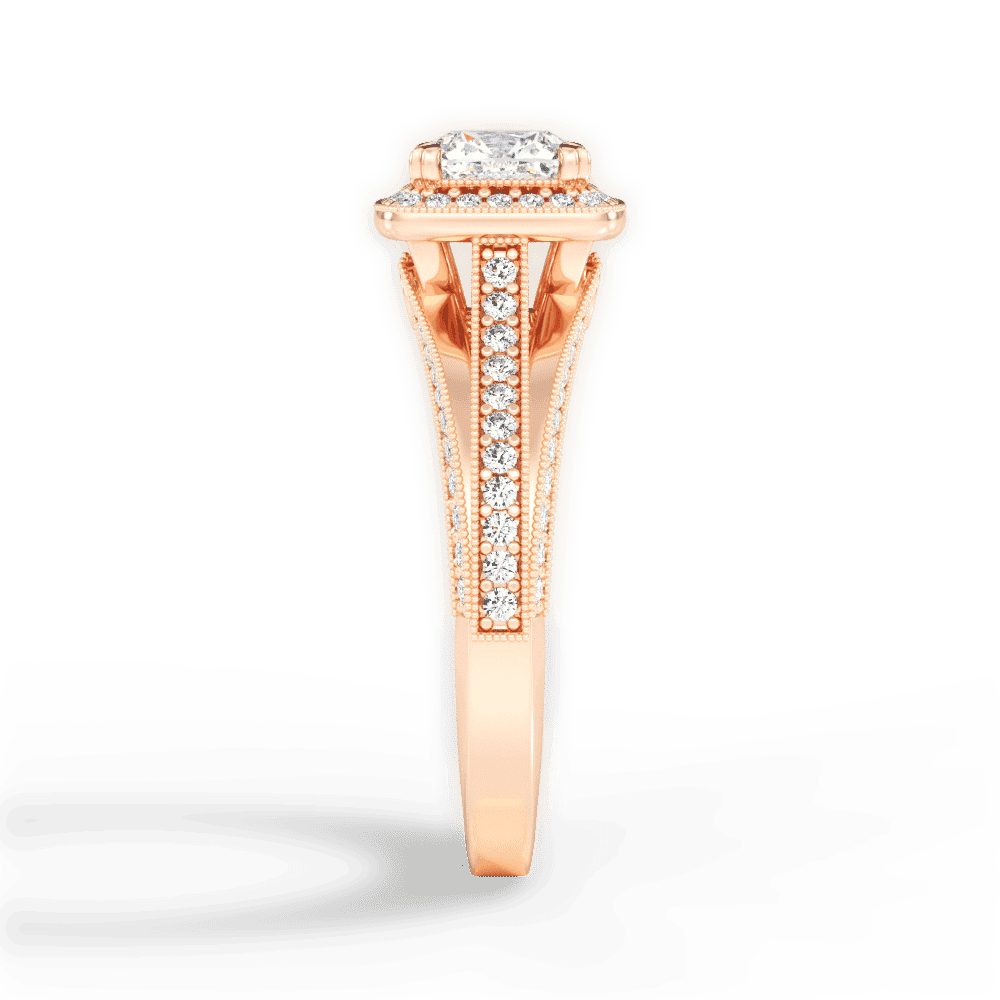 14kt Rose Gold/18kt Rose Gold/cushion/perspective