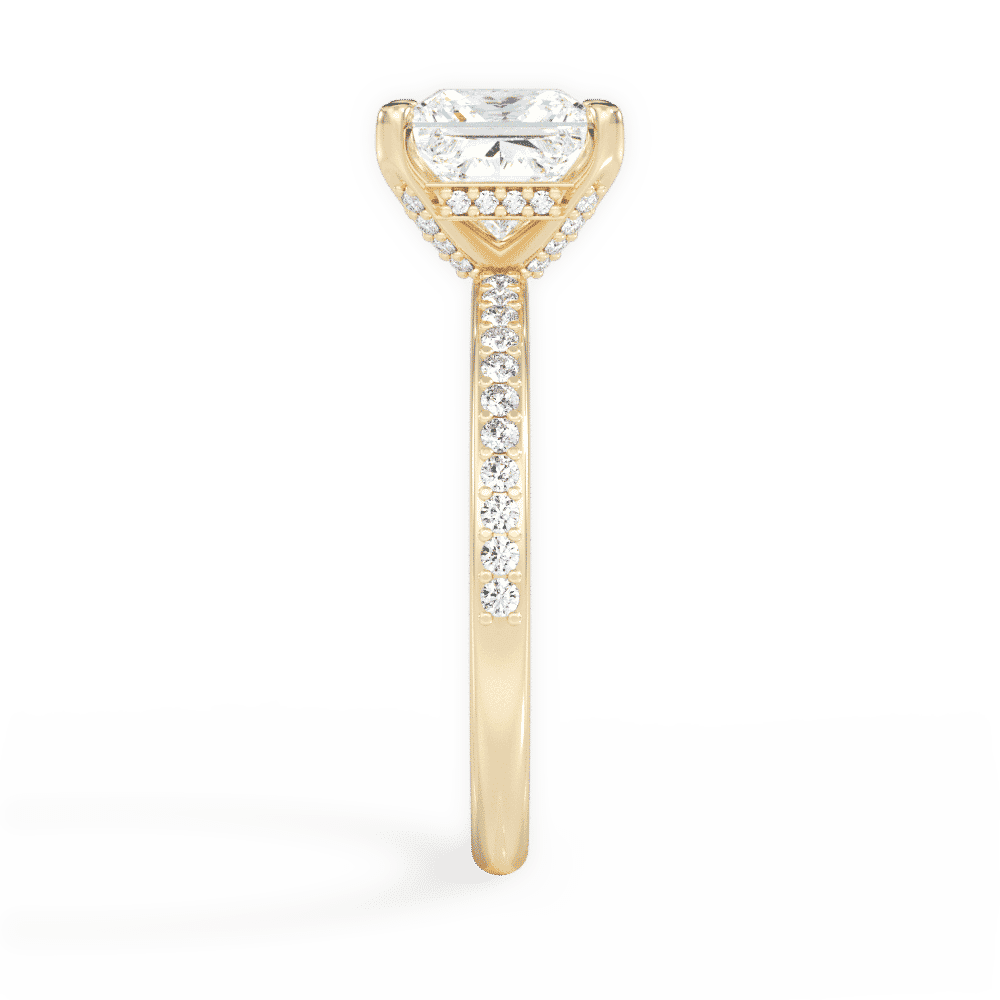 14kt Yellow Gold/18kt Yellow Gold/princess/perspective