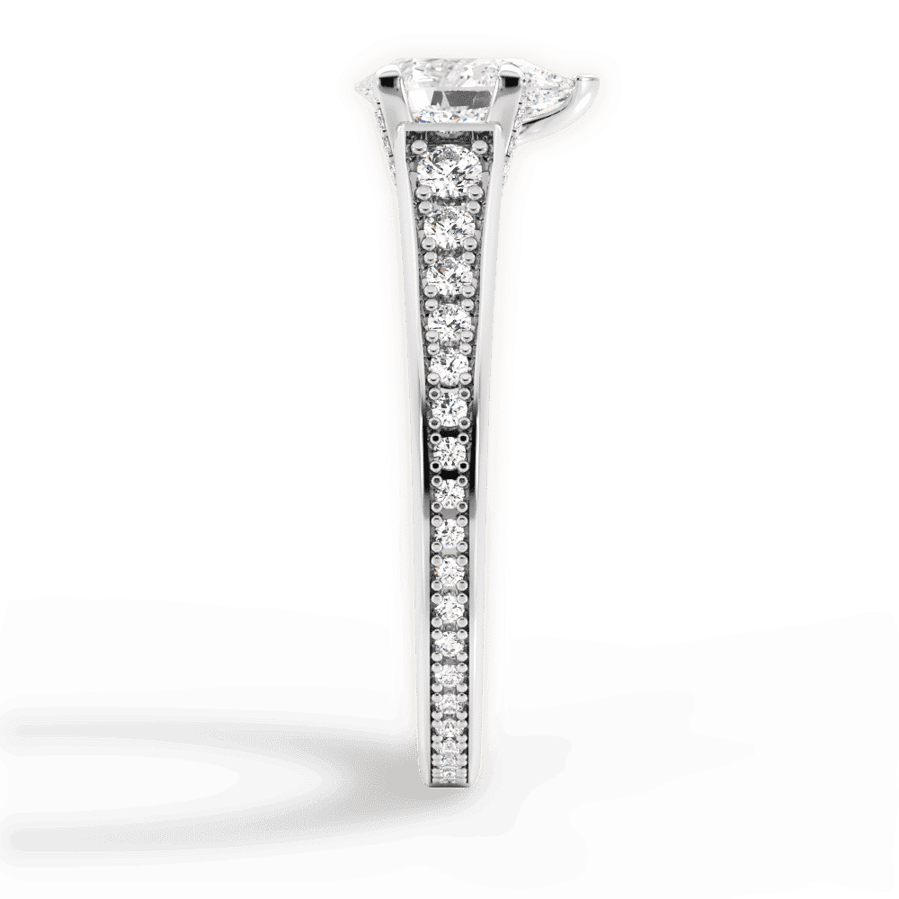 14kt White Gold/18kt White Gold/Platinum/pear/perspective