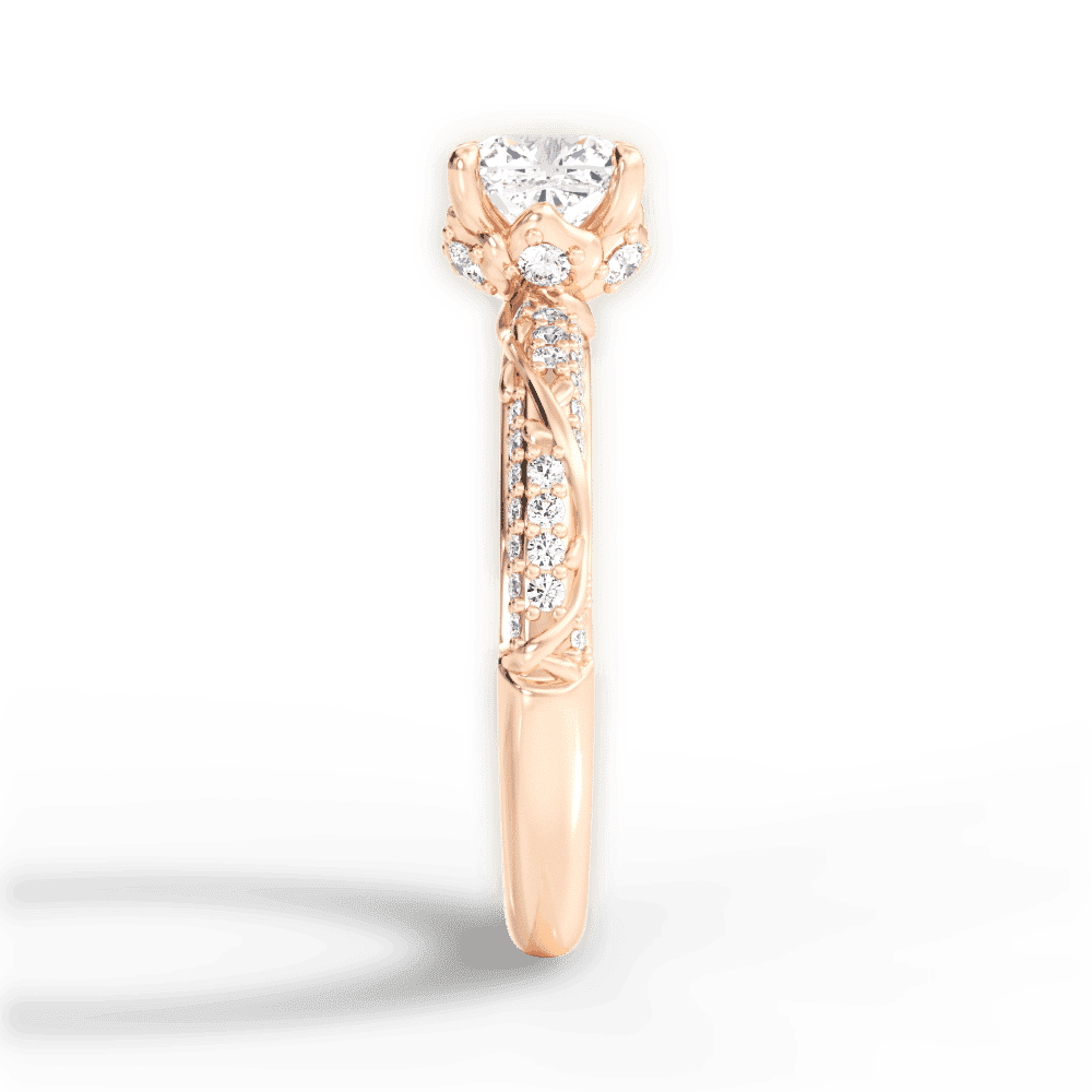 14kt Rose Gold/18kt Rose Gold/cushion/perspective