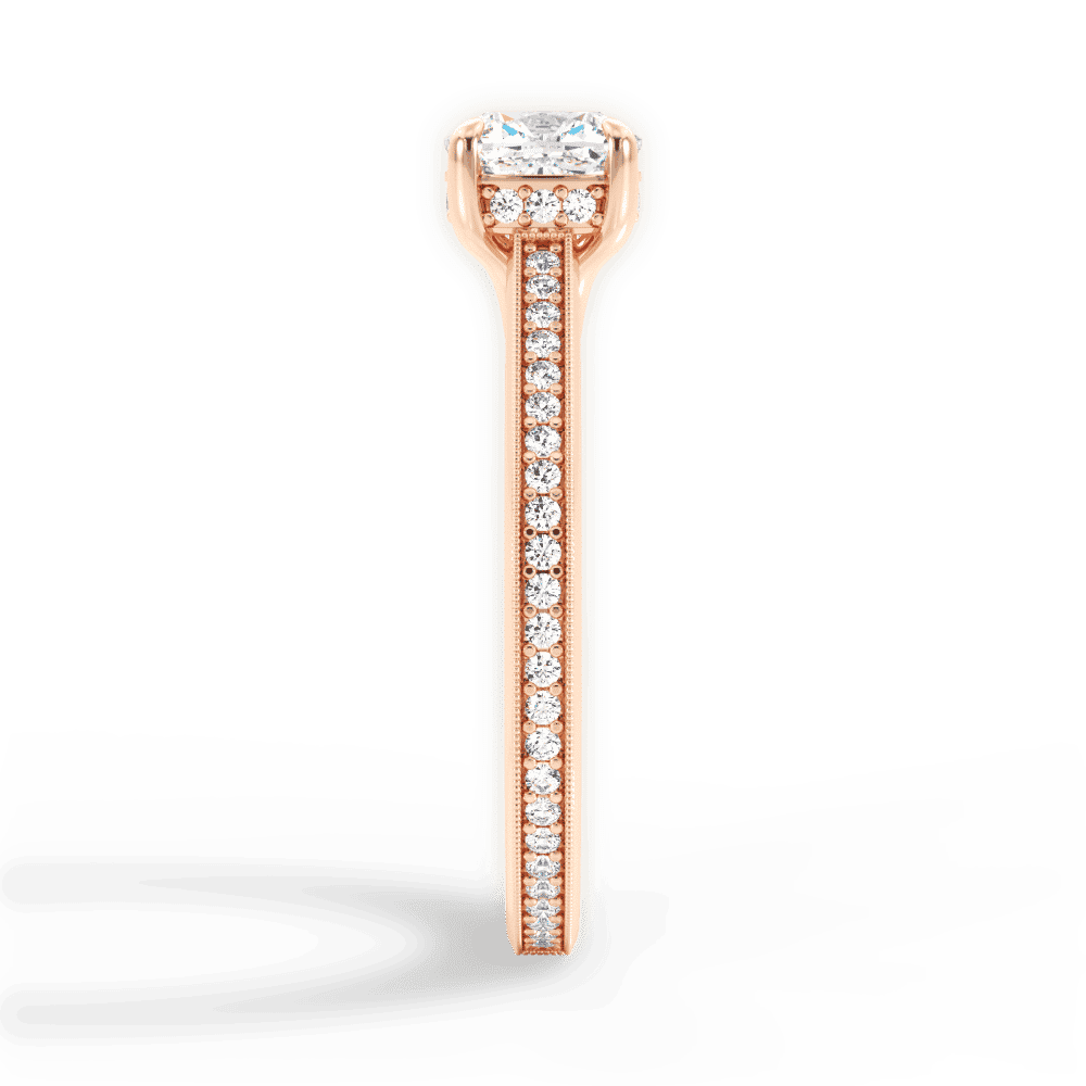 14kt Rose Gold/18kt Rose Gold/cushion/perspective