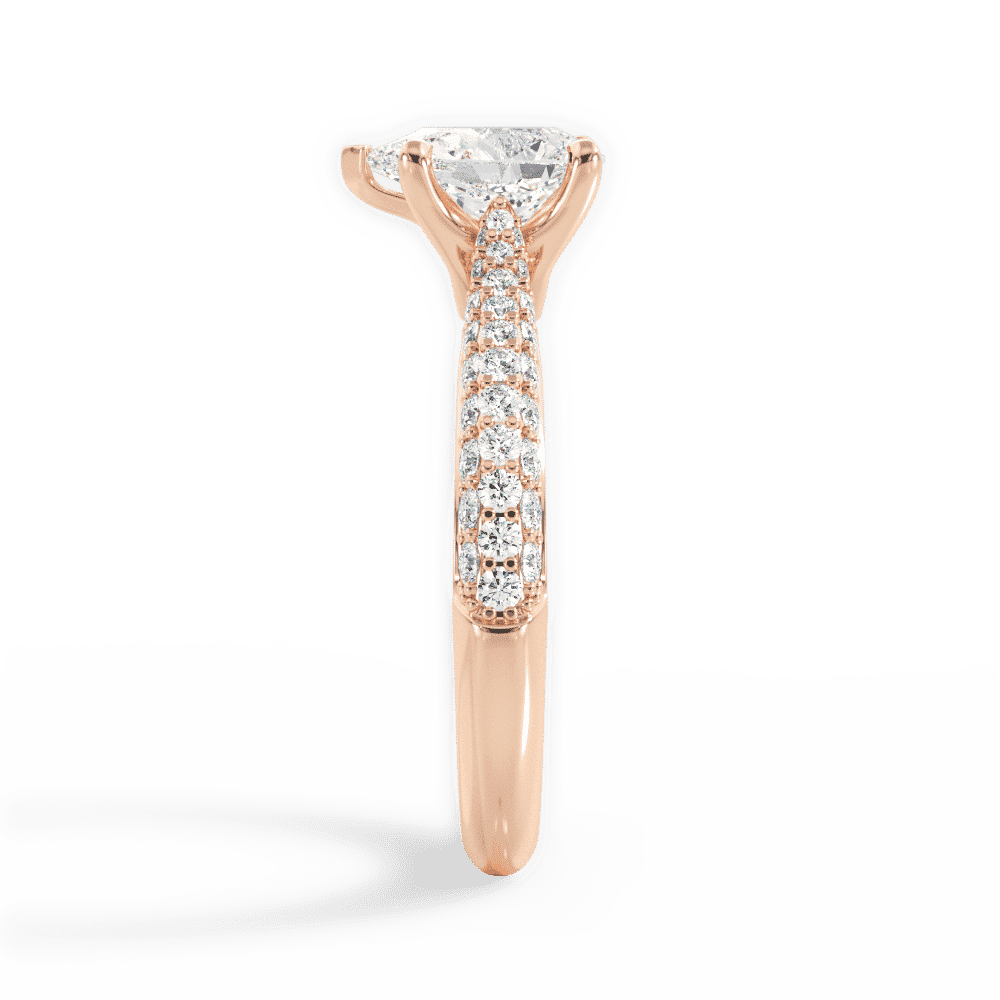 14kt Rose Gold/18kt Rose Gold/pear/perspective