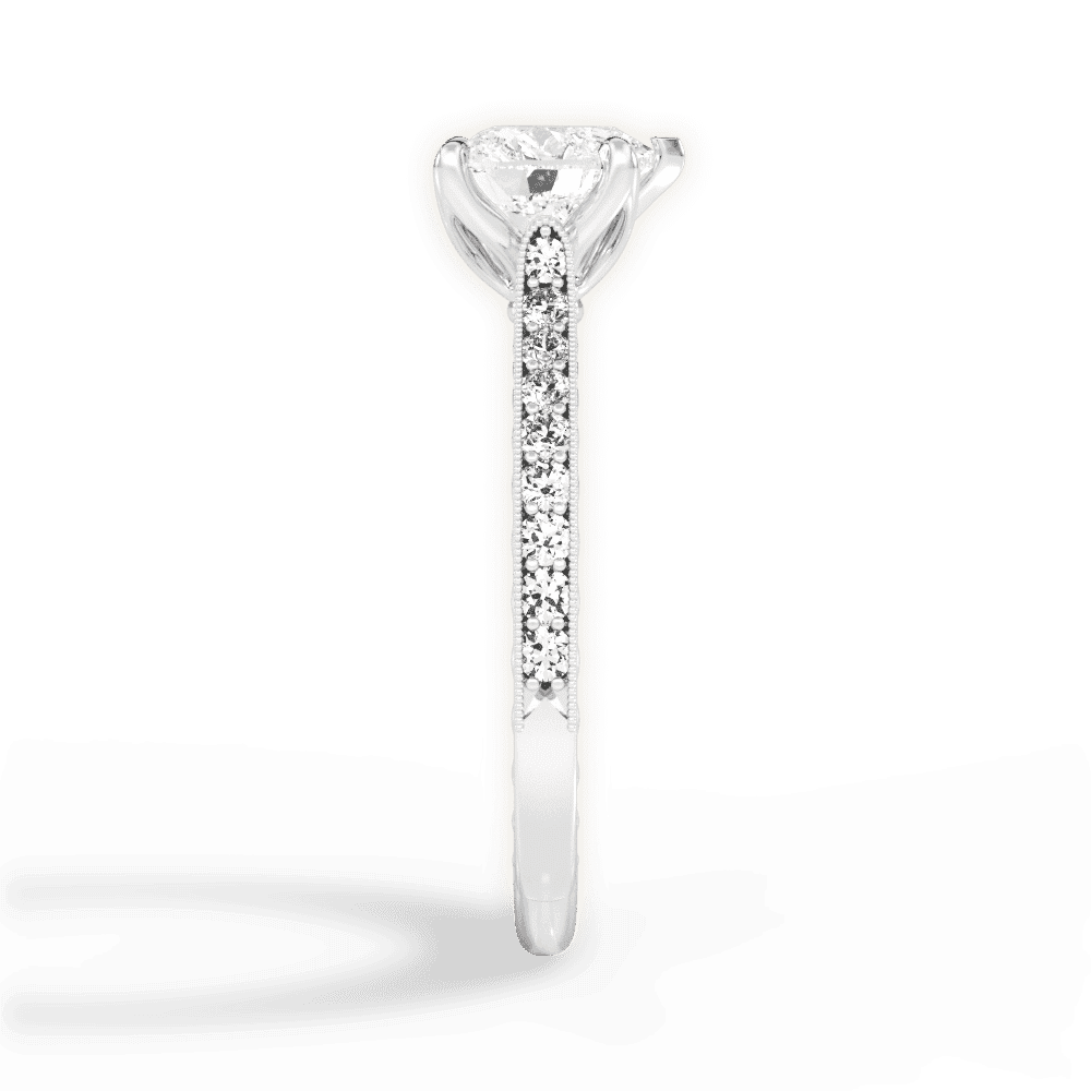 14kt White Gold/18kt White Gold/Platinum/heart/perspective