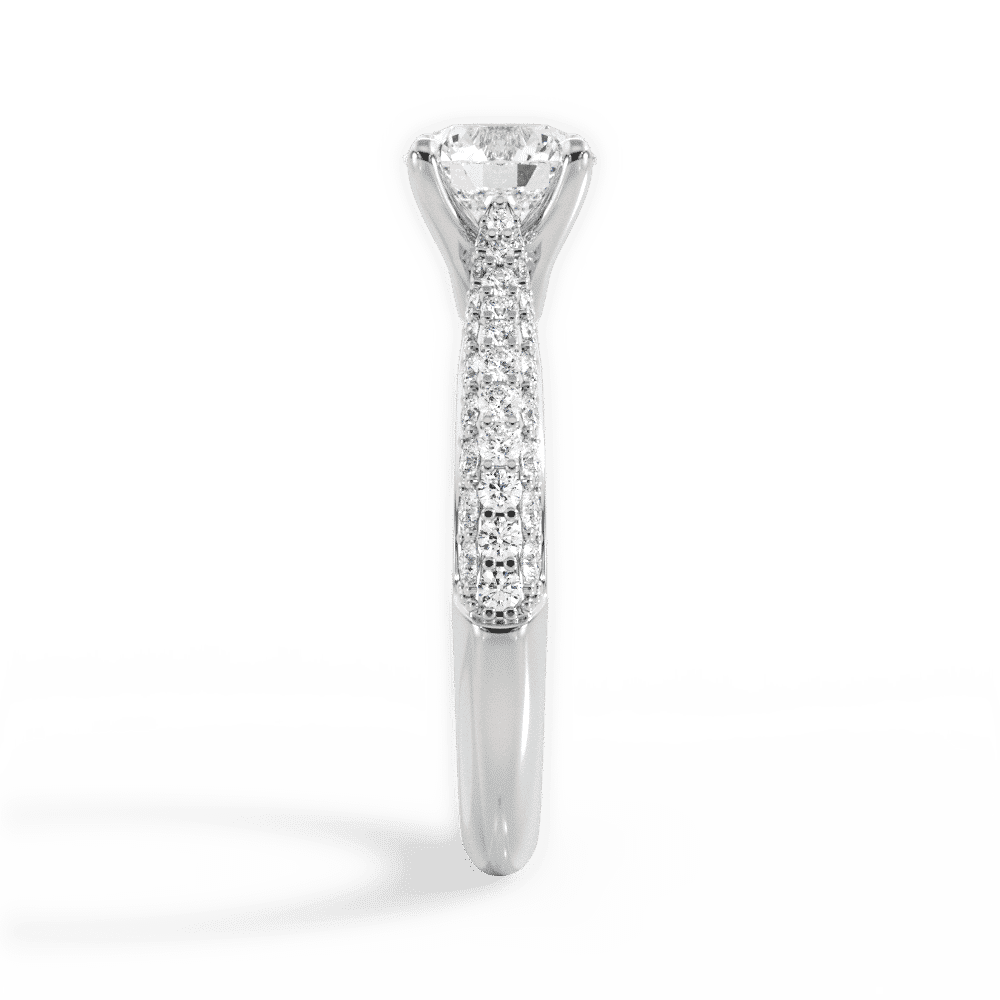 14kt White Gold/18kt White Gold/Platinum/round/perspective