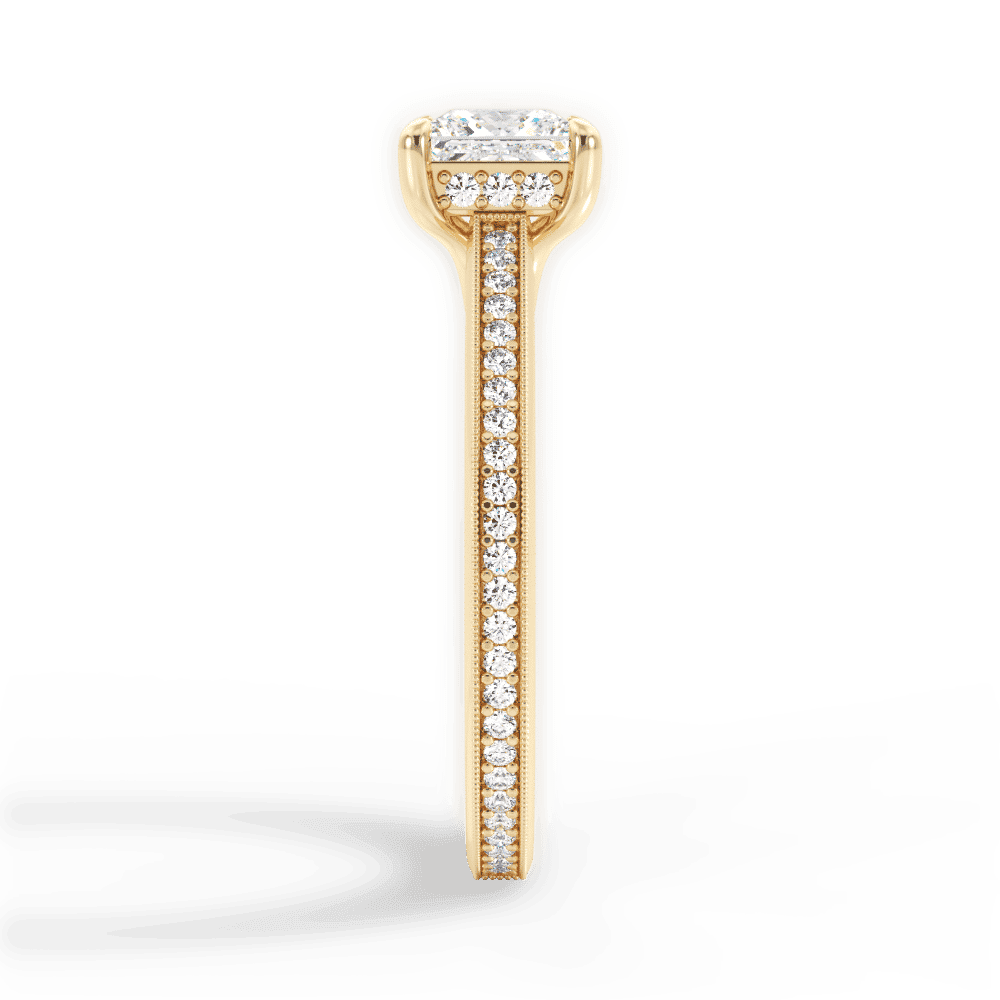 14kt Yellow Gold/18kt Yellow Gold/princess/perspective